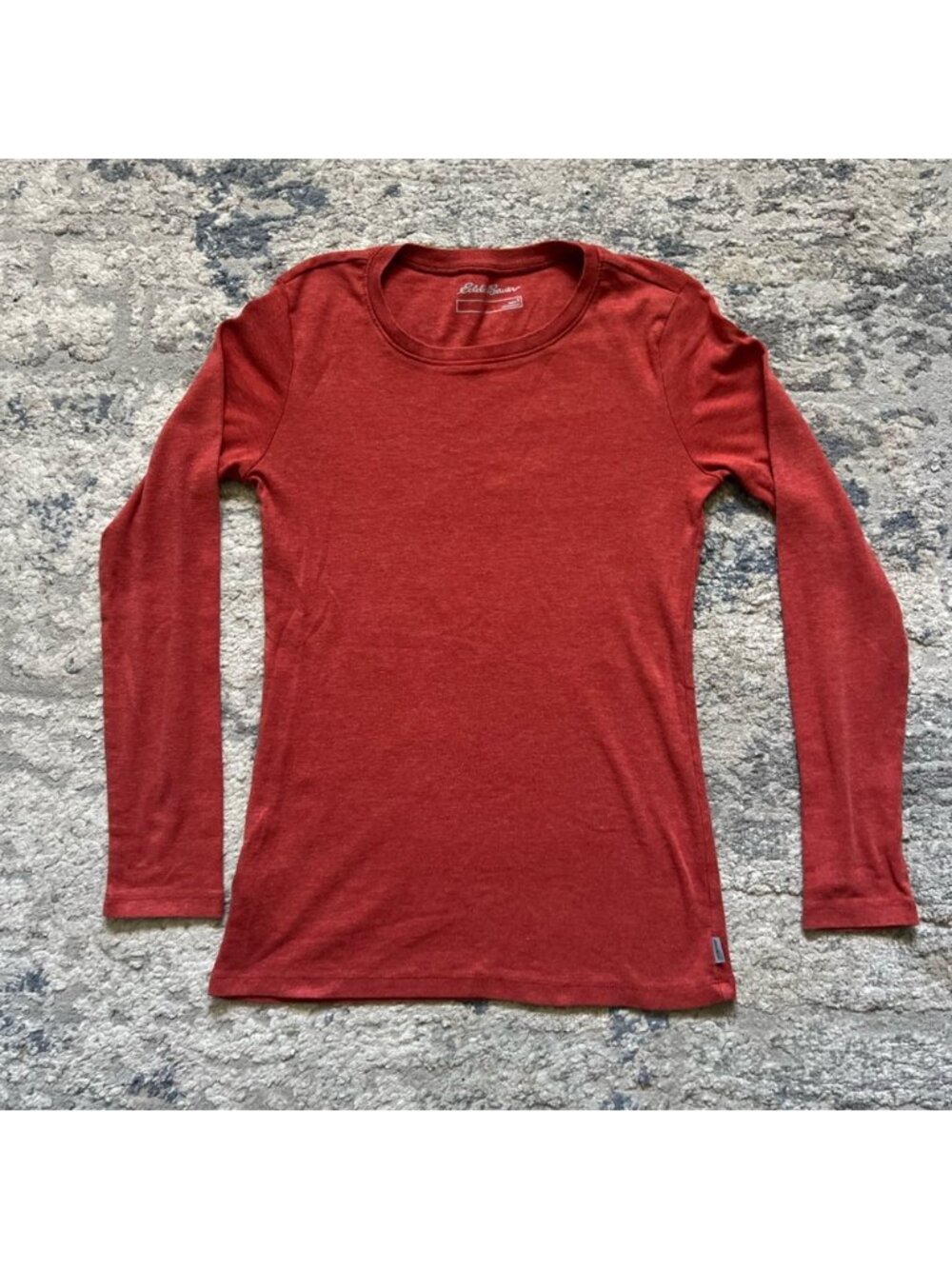 Eddie Bauer Women’s Small Red Heather Long Sleeve Crew Neck Shirt